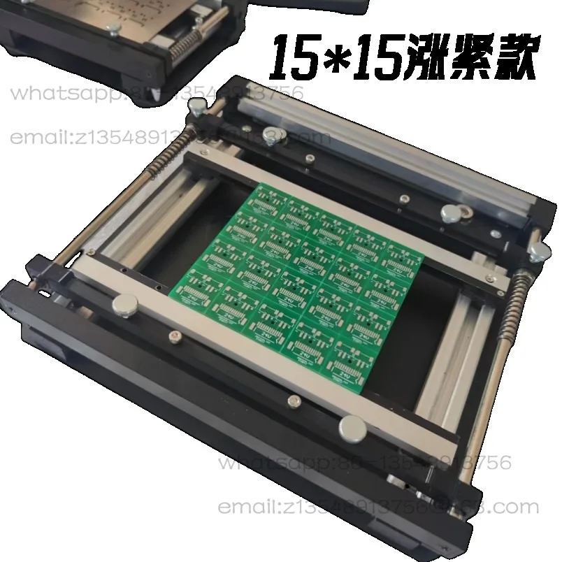 Small SMT solder paste manual printing table, micro PCB steel mesh manual screen printing table steel sheet