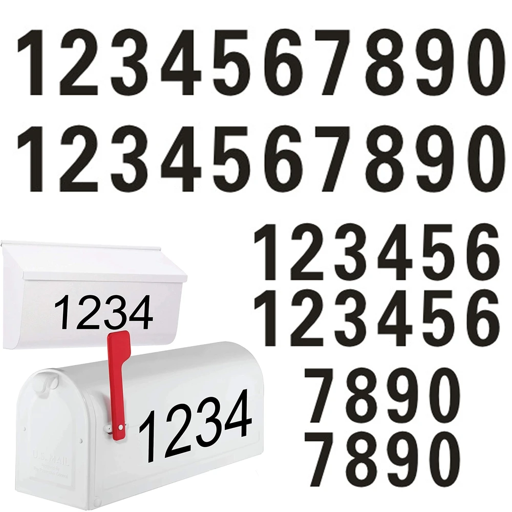 Fade-Resistant Self-adhesive Decoration Reflective Waterproof Number Sticker Mailbox Decal Address Numbers Mailbox Sticker