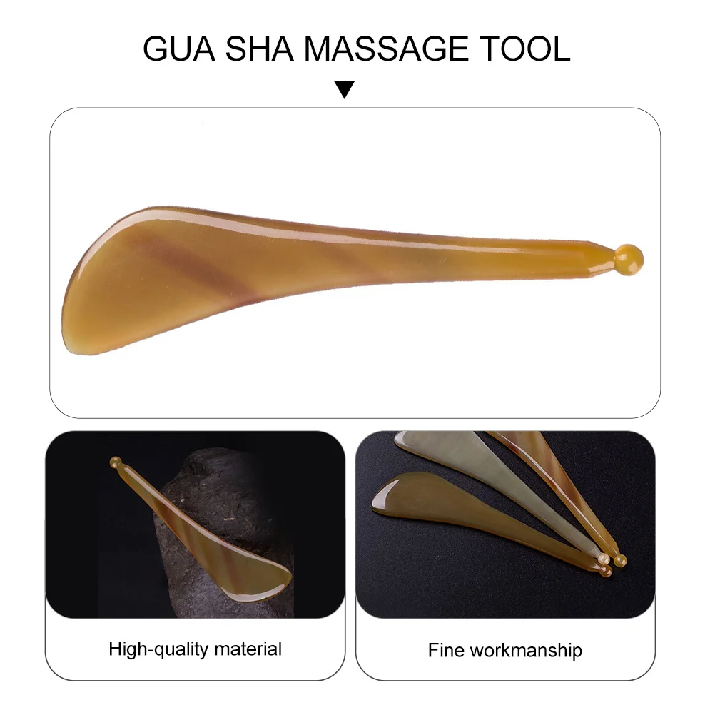 Yak Skull Muscle-Poking Stick Gua Sha Board Creative Scarping Bar Massage Scraping Tool Facial Supply Horn Consumption