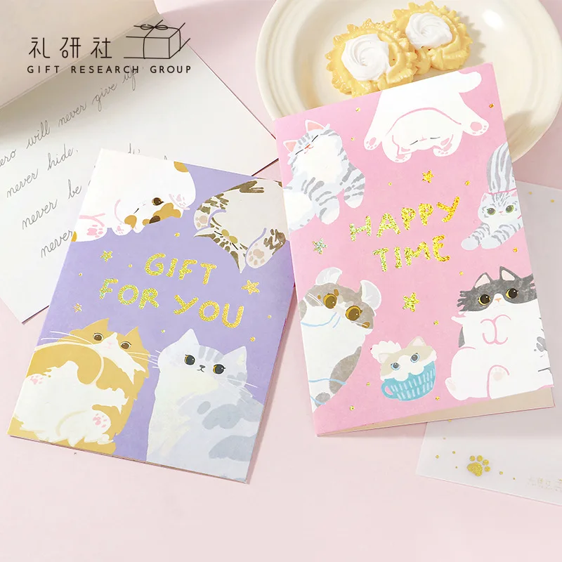 

Hot-Stamped Greeting Cards, “Lazy Hand” Notebook Series, Illustrated Handwritten Greeting Cards, Message Cards, Wall Decor Cards