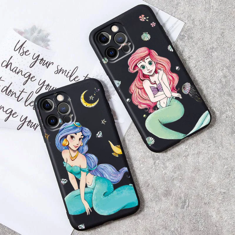 Princess Tangled Rapunzel For iPhone 15 14 13 12 11 XS XR X 8 7 SE Pro Max Plus Mini Black Soft Phone Case