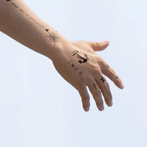 ماء مؤقت وهمية فلاش الوشم ملصق ، رسالة إنجليزية ، نجمة ، قمر ، مرساة ، يطير ، طائر للرجل ، الأطفال ، فتاة ، النساء ، الأصابع ، فن الجسم أعلى 8 مبيعات طيور الوشم الإناث - No4