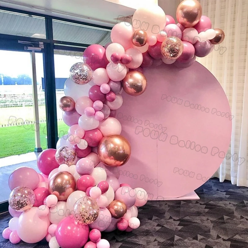 Kit arco ghirlanda di palloncini rosa decorazioni per feste di compleanno per bambini lamina di compleanno palloncino in oro bianco decorazioni per