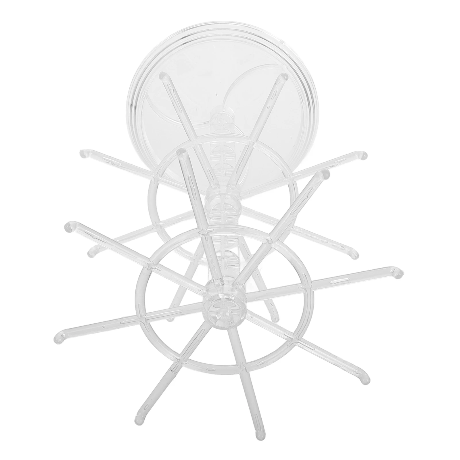 

Keychain Storage Display Rack Transparent Plastic Hooks Hanger Multifunctional Rotating Bracelet Earring Jewelry Stand ganizer