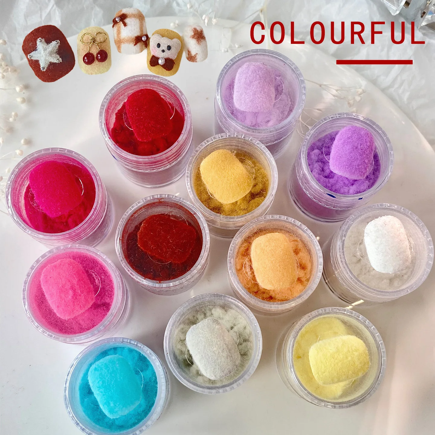 TSZS 2025 12 colori caramelle colore polvere di velluto per unghie inverno carino INS blu rosa velluto polvere per unghie salone di arte del chiodo fai da te