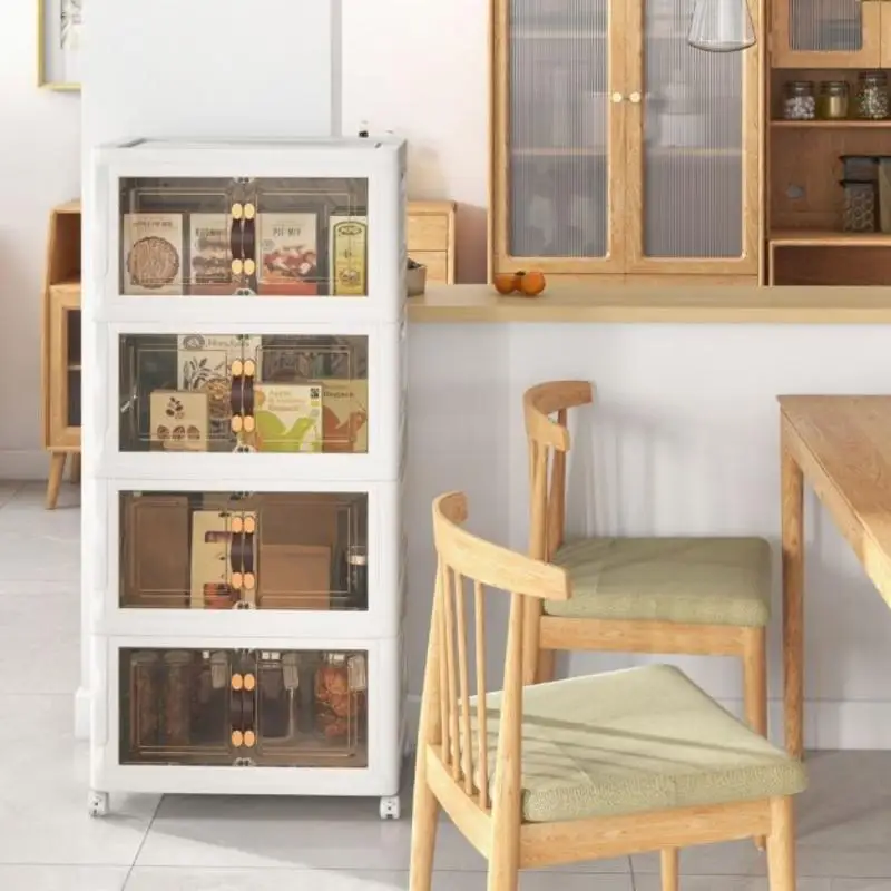 Picture 3: Set of 4 stackable storage boxes with lids & wheels & doors 49.5 x 31.5 x 112.5 cm