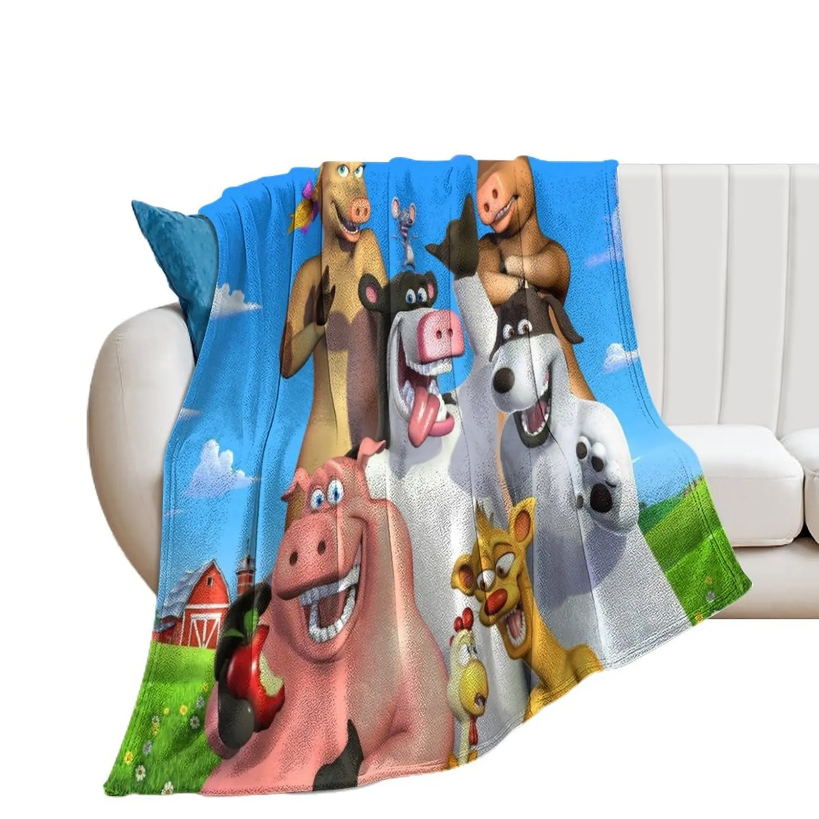 

Back At The Barnyard ,back movie,back character,back kids, Throw Blanket Blankets For Baby Picnic Comforter Blankets