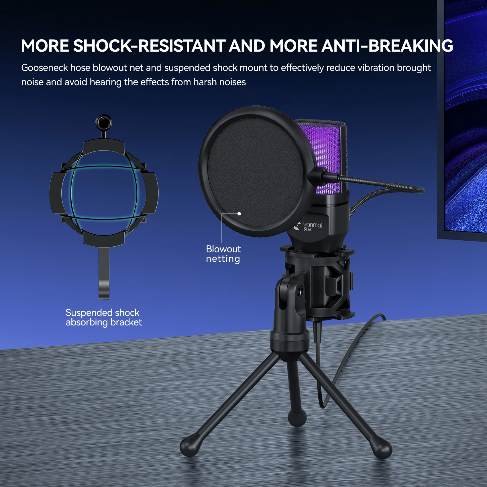 SF-777R RGB USB مكثف الألعاب ميكروفون الكمبيوتر المهنية هيئة التصنيع العسكري للكمبيوتر PS4 PS5 ماك الهاتف تسجيل تدفق البث #6