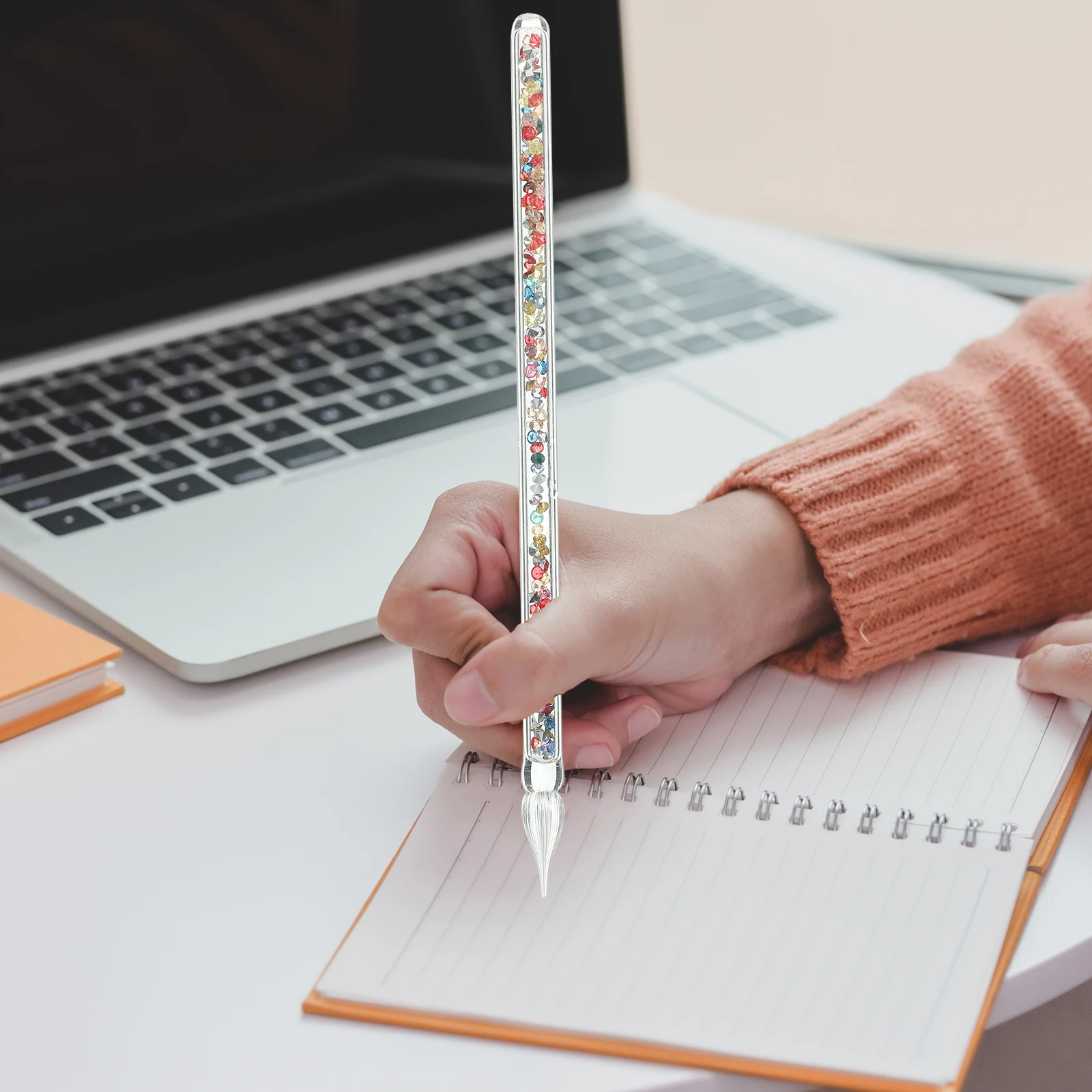 

4Pcs Decorative Glass Dip Pen Set Creative Appearance Safe and Smooth for Different Glass Dip Pen Set