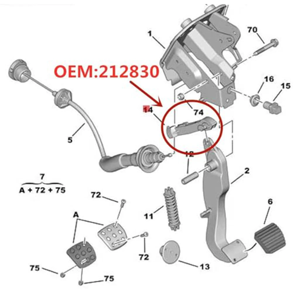 Clutch Pedal Cable Link Clip 212830 Designed for For 206 For 206 CC For 206 SW For 206+ With Complete Year Coverage