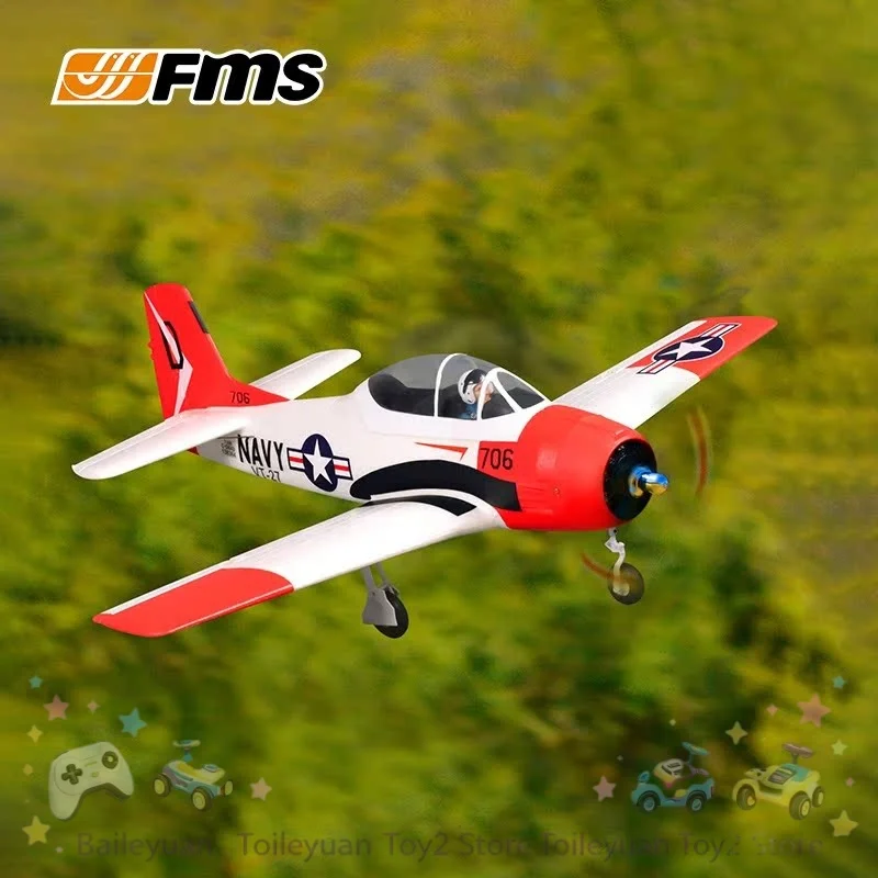 New FMS T28 Trojan 800Mm Rc Fixed Wing Wwii Simulation Navy Vt 27 Remote Control Plane For Beginner Adult Outdoor Flying Hobby