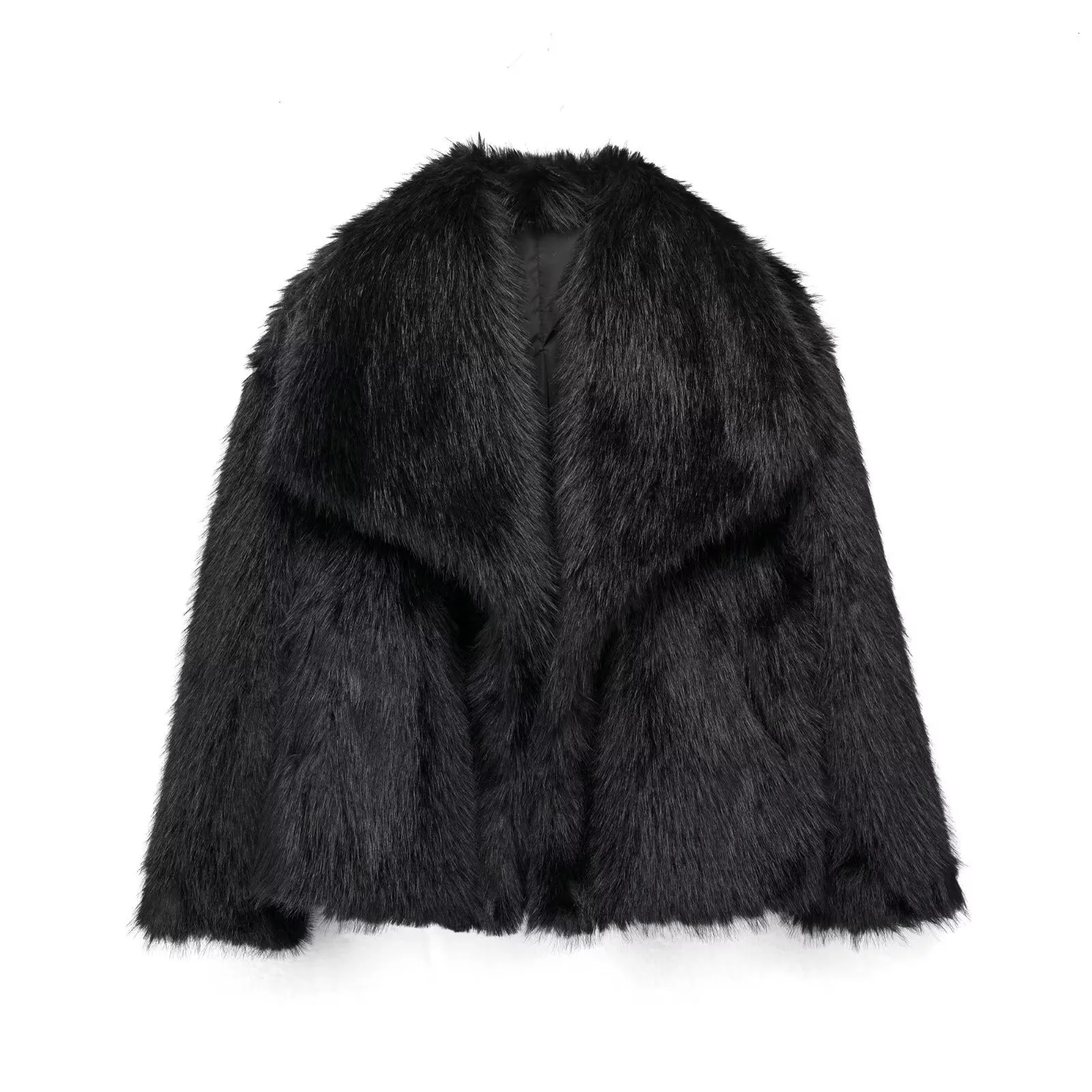Abrigo de piel sintética para mujer, chaqueta mullida de felpa para mujer, novedad en prendas de vestir exteriores, abrigos de mezcla de lana blanco, rojo, gris y negro, Otoño e Invierno