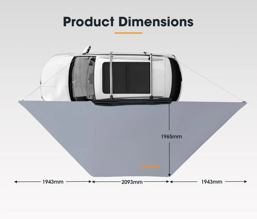 

Free-standing Awning HIMA 4x4 180 Degree Car Side Awning Freestanding Waterproof Free-standing Awning