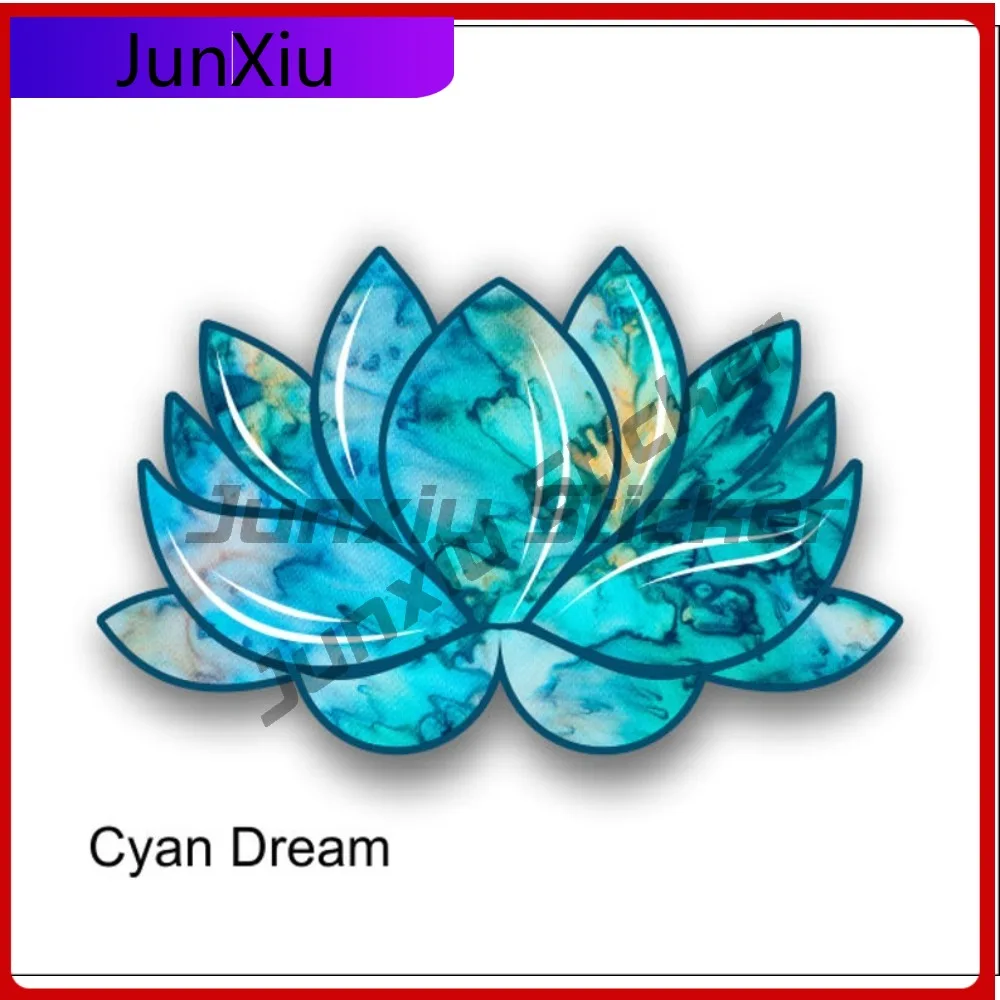 

Lotus Flower Cyan Dream Exterior Sticker Accessories Creative Outdoor Waterproofing Decorative Decal Car Accessories For Women