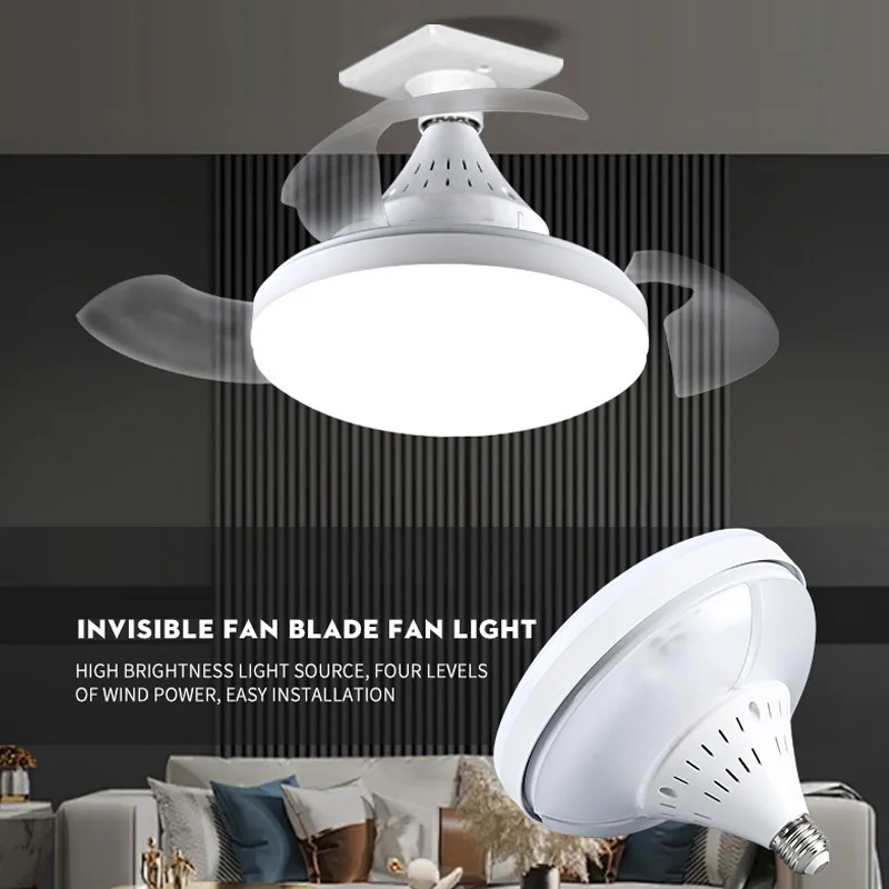 

LED Fan Light Modern With Remote Control Dimmable Light For Living Room Bedroom Dining Room Indoors Home Small Ceiling Fan Lamp