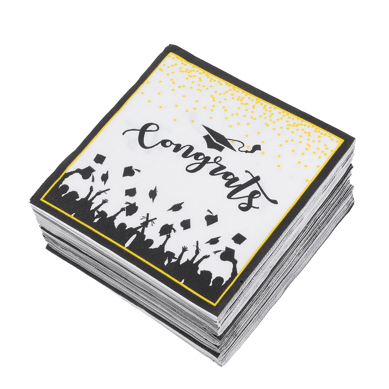 100 قطعة مناديل التخرج مربعة الشكل مناديل العشاء الورقية للحفلات أدوات المائدة والاحتفالات كلية الخريجين لوازم