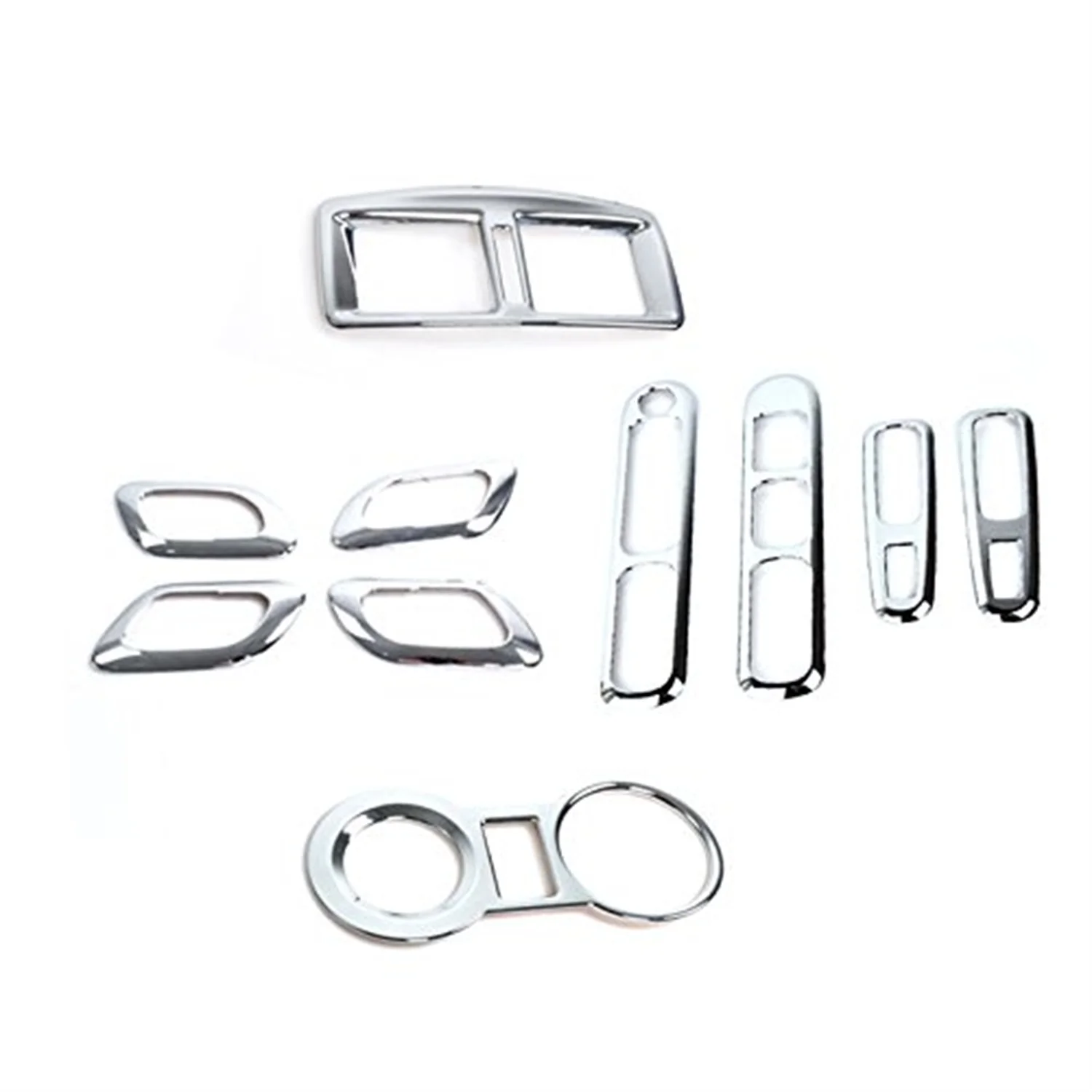 For Peugeot 3008 2009-2015 Chrome Inner Window Lift Water Cup Rear Air Vent Door Handles Bowl Cover Trim Car Accessories 10pcs