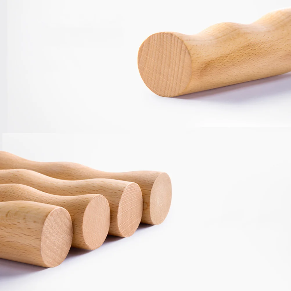 

1pc Scraping Stick Wood Roller 36x2.5cm Beige Improves Circulation Reduces Puffiness Smooths Wrinkles