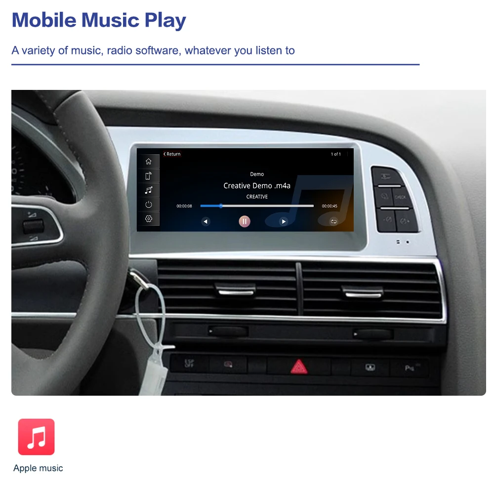 أندرويد 14 سيارة الوسائط المتعددة CarPlay شاشة راديو لأودي A6 C6 4F 2005-2015 MMI 2G 3G نظام تحديد المواقع والملاحة ستيريو واي فاي بلوتوث
