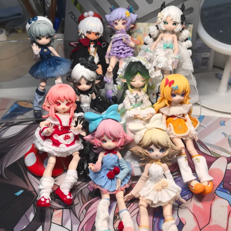 

In Stock Mushroom Bjd Blind Box 12-Figure Collectible Action Figures Trendy Cute Accessories Desktop Decorations Gift For Girl