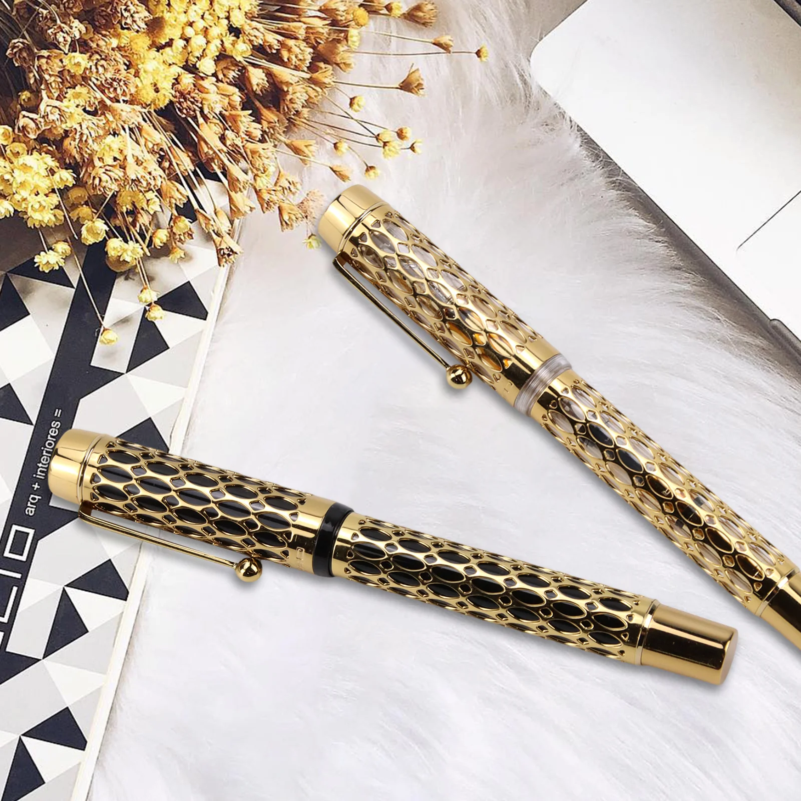 

Перьевая ручка Jinhao Century 100 с гальваническим покрытием и настоящим золотом