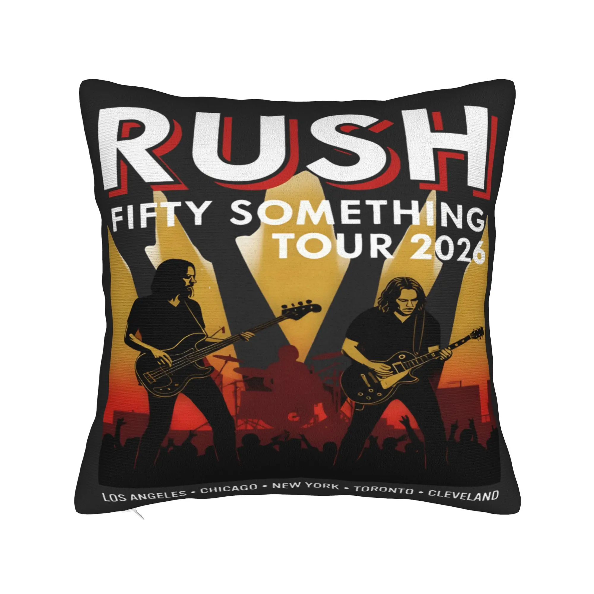 Rush Band Tour 2026 Pillow Cover  Print Cushion Cover Kawaii Pillow Case For Couch Sofa Bedroom