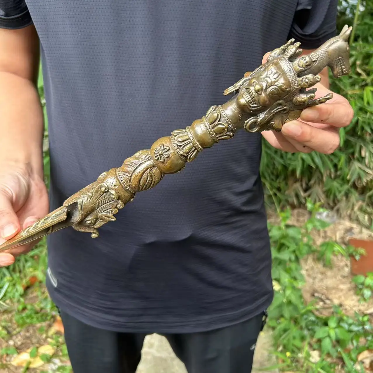 

Brass Wealth Phurba Pestle Vajra, Handmade Phurba Pestle Tibetan Vajra Dorje Mascot Buddhism Phurba Pestle Tibetan Buddhist Reli