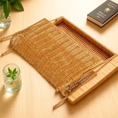 

1pcs Woven Storage Rack Boho Book Organizer Basket Large Capacity Magazine Holder Floor Snack Sundries Container Home Decor