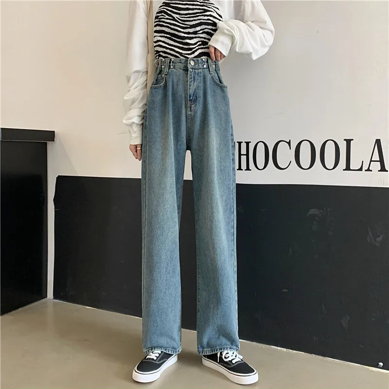 

Свободные широкие джинсы с высокой талией, женские прямые тонкие летние брюки, новые утягивающие брюки больших размеров для папы длиной до пола