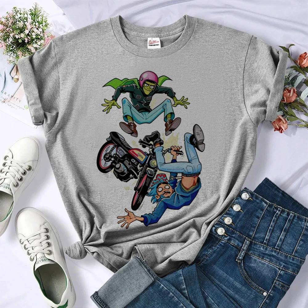 Gorillaz t-shirt female alternative  cutecore manga japan baddie t shirt Retro japanese gothic aesthetic 80s