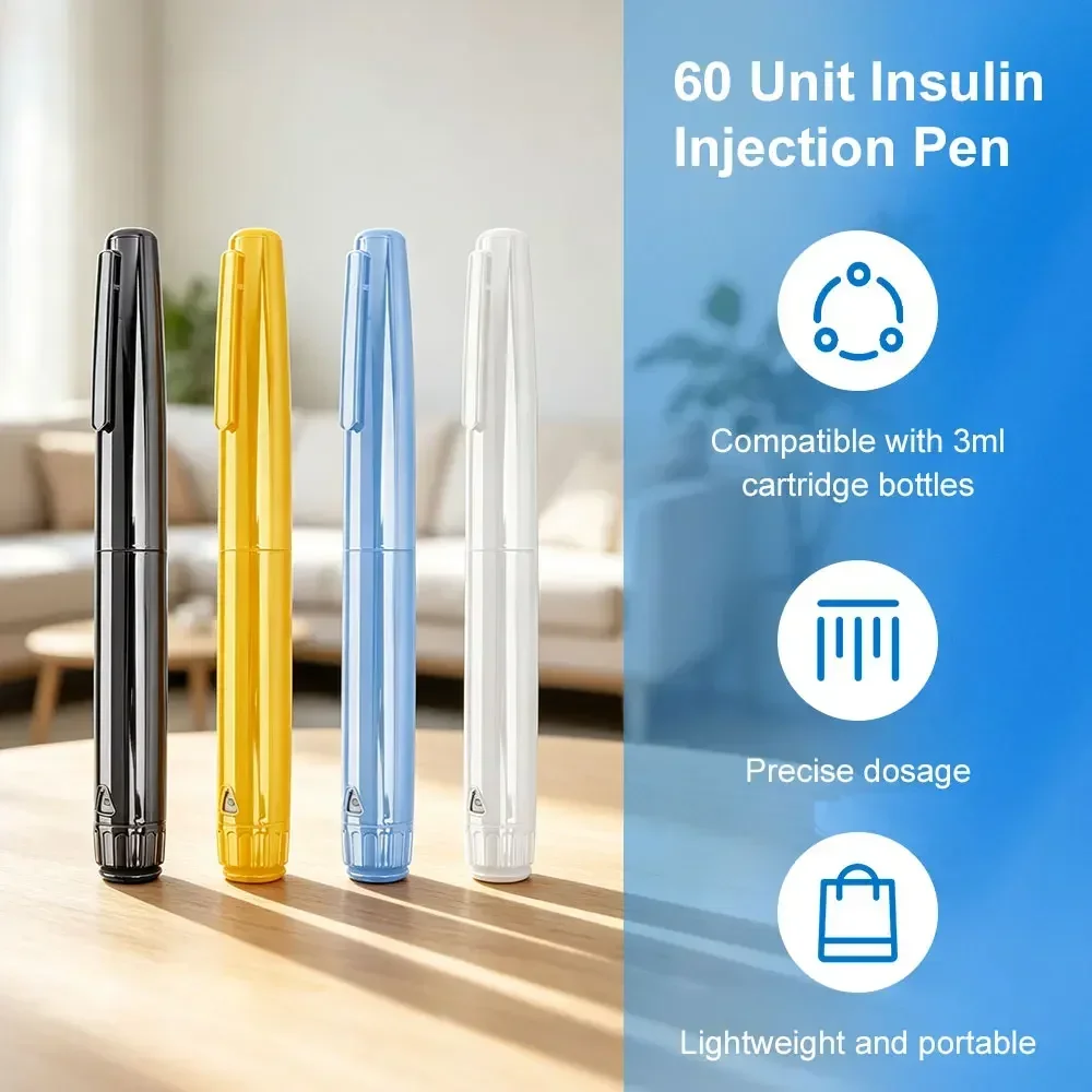 Reusable Peptide Injection Pen, Refillable Metal Insulin Injector Pen, Precise Dosing, with 10pcs 3ml Cartridge and Needles Tips