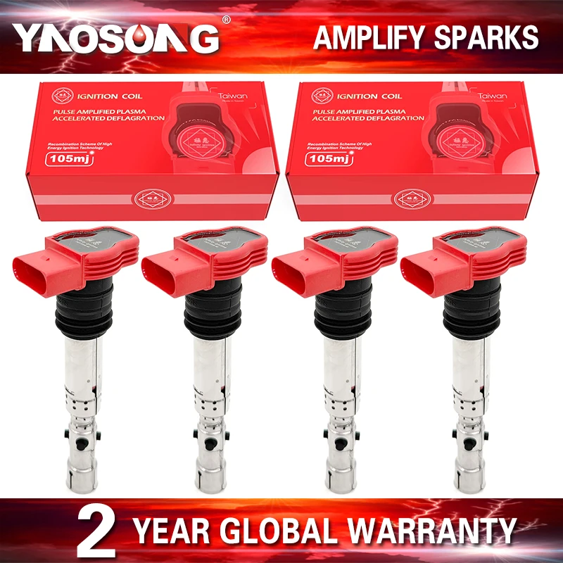 4 Ignition coil for A3 A4 S3 TT 1.8L turbo A6 Quattro Allroad Quattro 2.7 06B905115G 06B905115H 06B905115J 06B905115L