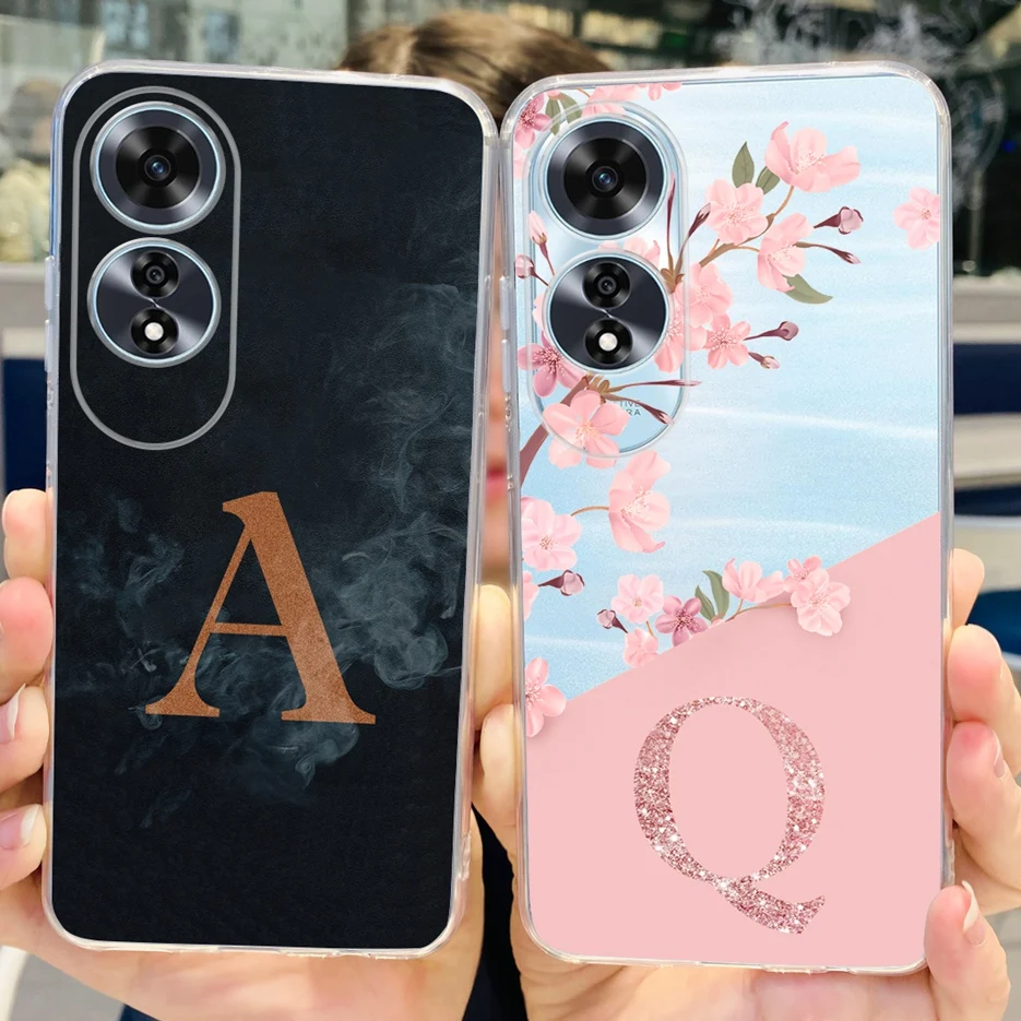 For Oppo A60 Case CPH2631 Luxury Letters Cover Clear Silicone Soft TPU Phone Case For Oppo A60 A 60 OppoA60 Fundas 6.67'' Bumper