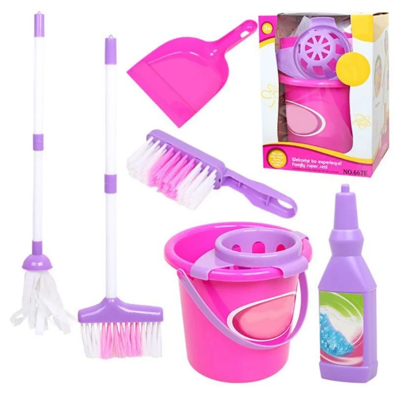 

Mini Child Cleaning Sweeping Play Set Broom Dustpan Mop Toy Kit Funny Kids Toys