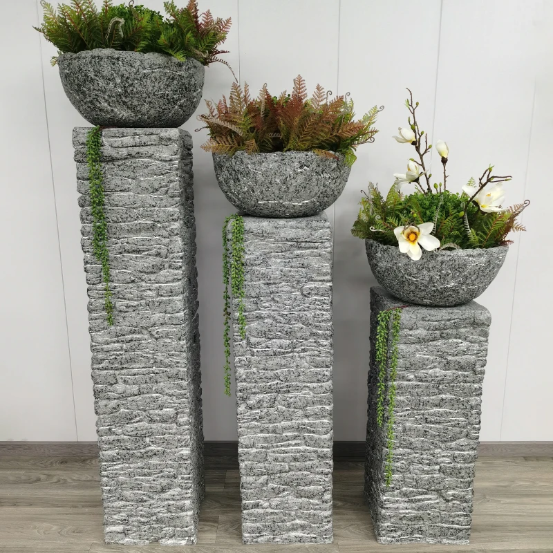 Fiberglass flowerpot large flowerpot flowerpot home garden decoration