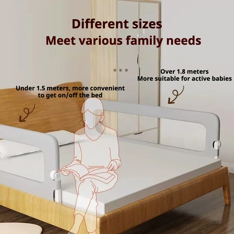 سياج سرير موسع على شكل حرف L من IMBABY - حاجز حماية قابل للطي بدون حفر من جانب واحد، حماية من السقوط لسلامة سرير الأطفال الصغار #5