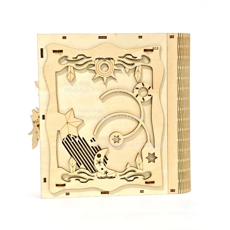 Wooden Magic-themed Secret Treasure Box, Full of Retro Fantasy Style, Can Be Stored Inside