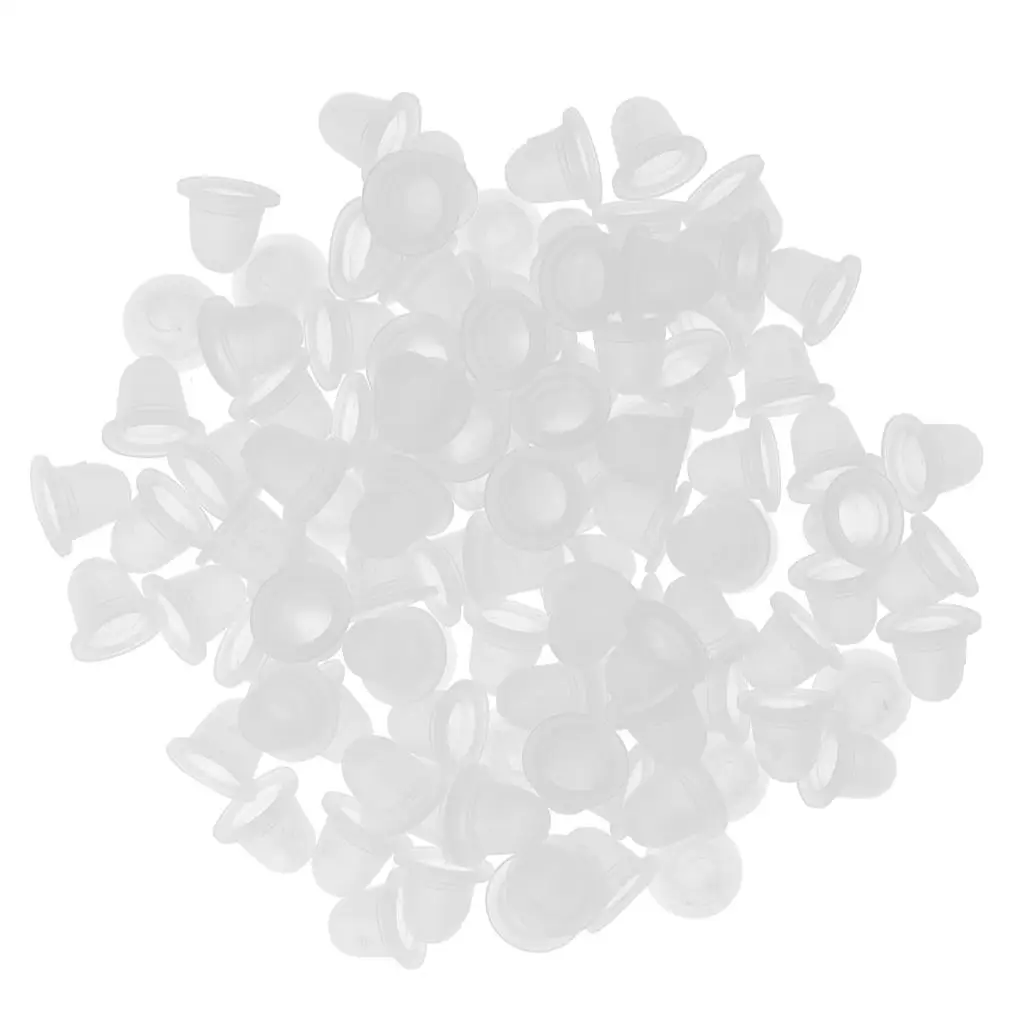 3-6 pacote 100 peças tampas de copo de pigmento microblading fornecimento de suporte de tinta de silicone