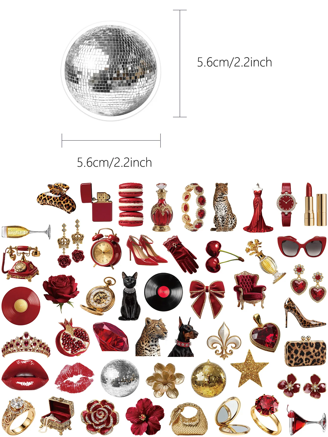 50/100 pcs Gold and Silver Y2K Stickers for Suitcases, Laptops, Scrapbooks, Skateboards, Guitars, Helmets, and Phone Cases