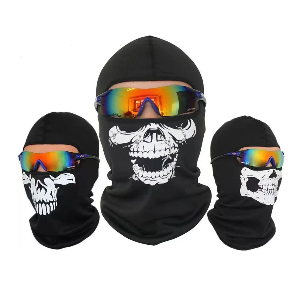 Motorrad Sturmhaube Vollgesichtsmaske Totenkopf Aufdruck Motorrad Vollgesichtsmaske Winddicht Skifahren Kopf Halswärmer Fahrradhelm Liner