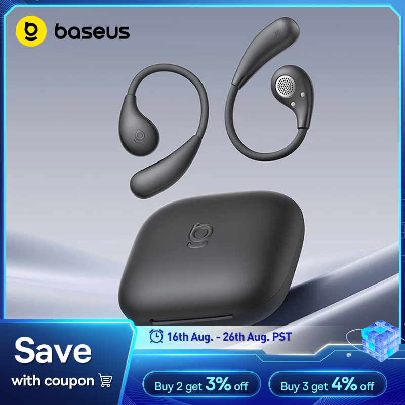  Baseus BF1 Lite Open-Ear Sport Wireless Earphones Bluetooth 5.4 EarHooks Big Bass Sport Earbuds 60Hrs Playtime 