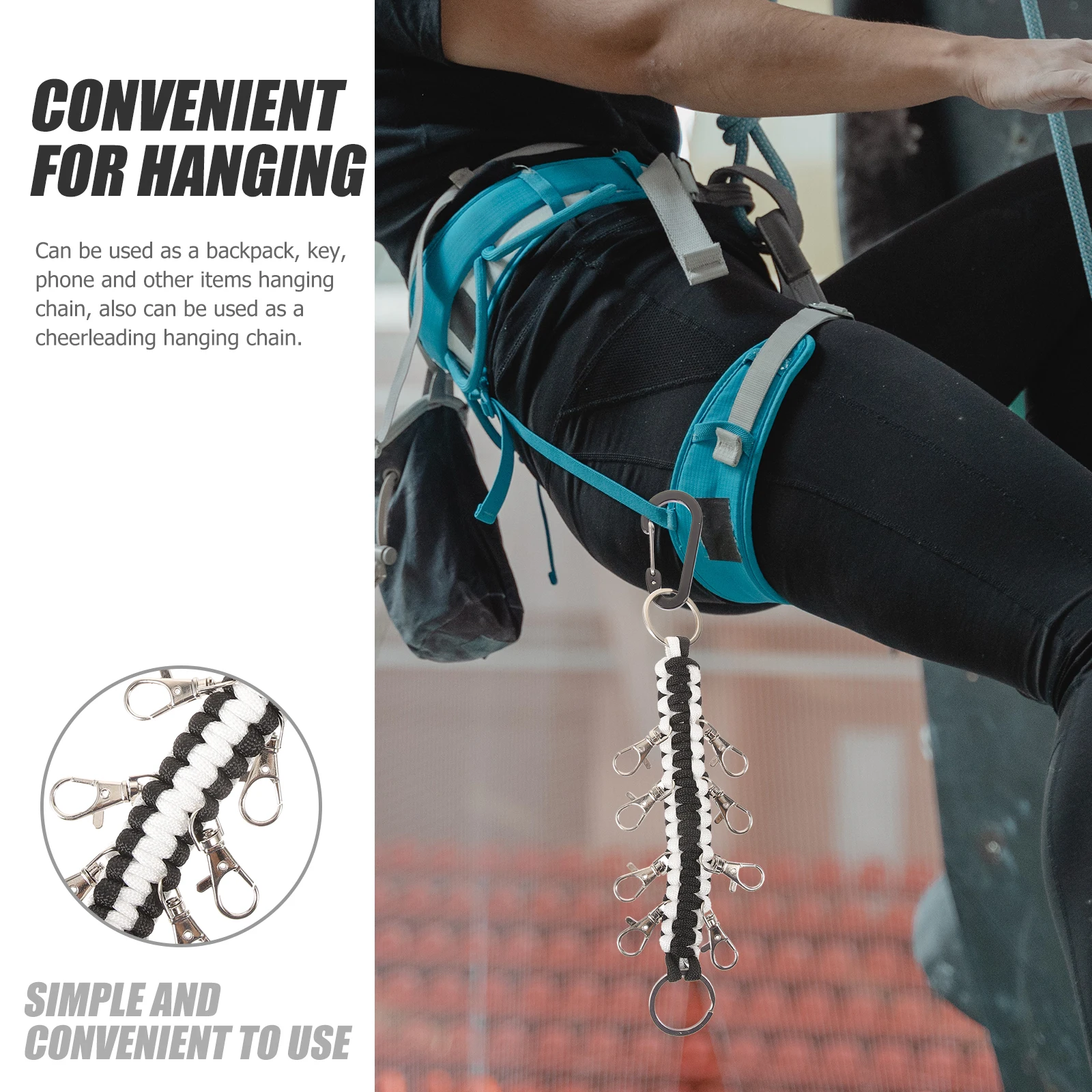 

Chain Backpack Lanyards Neck Strap Braided Ring Hook Rope Wrist Keychain for Keys Carabiner Pen