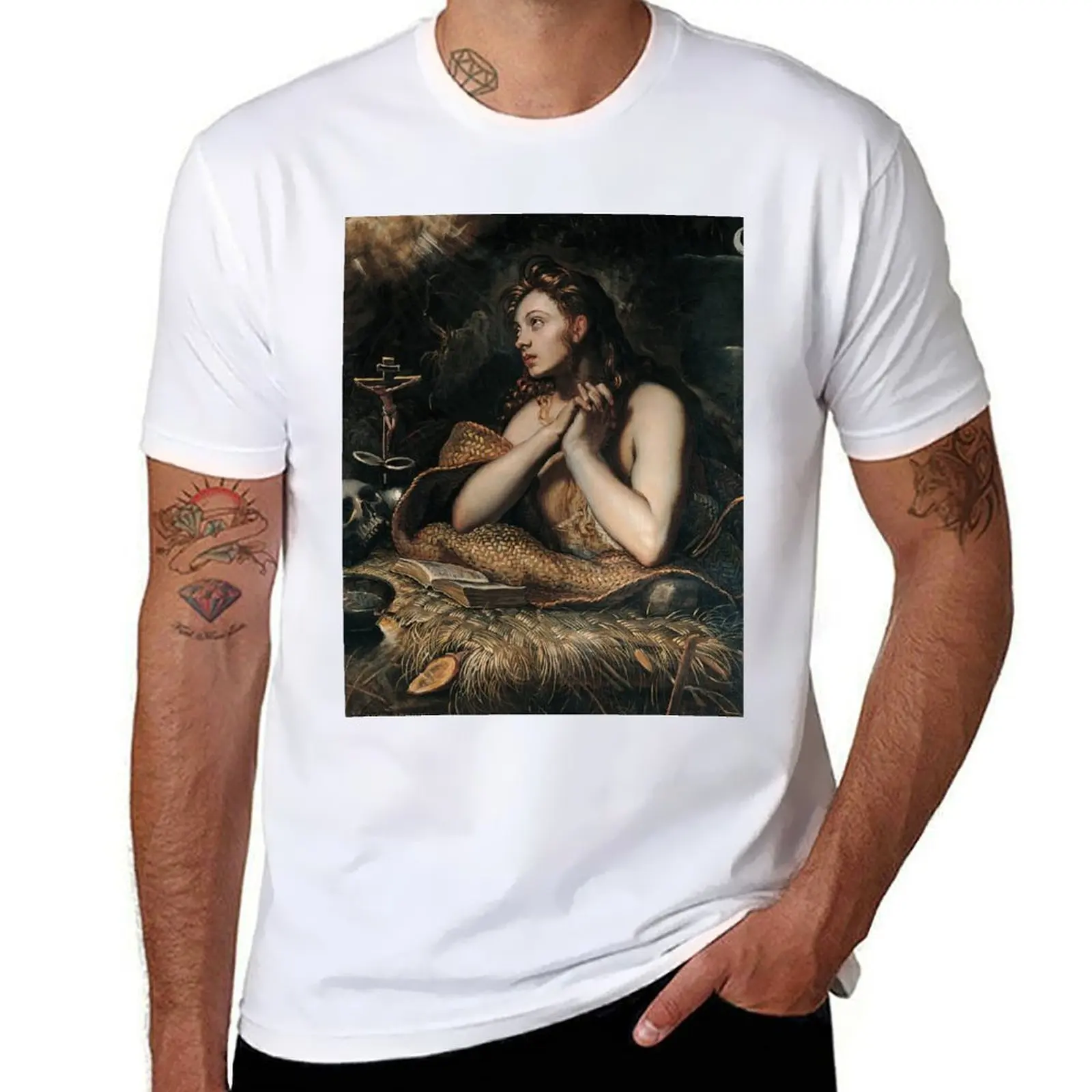 

Penitent Magdalene by Domenico Tintoretto T-Shirt t shirt for man men t shirt cotton 100% t shirt man designer T-Shirt