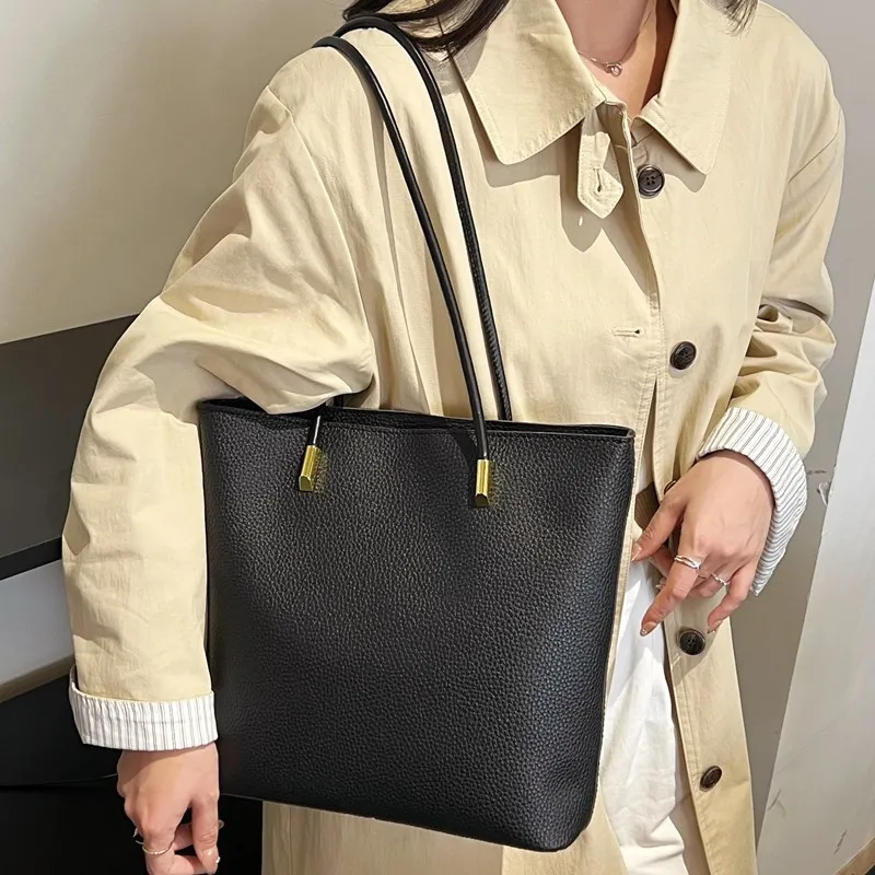 

2025 Spacious Bucket Bag, Minimalist Shoulder Purse for Women, Vintage Commuter Crossbody, Casual Day to Night Tote, Textured