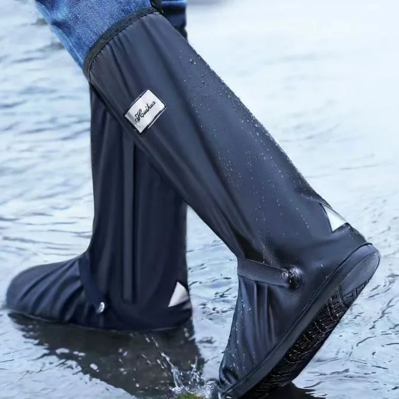 Rainproof Shoe Cover Anti Slip Thickened Wear-resistant Outdoor Sand Resistant High Cylinder Riding Boots Cover Portable