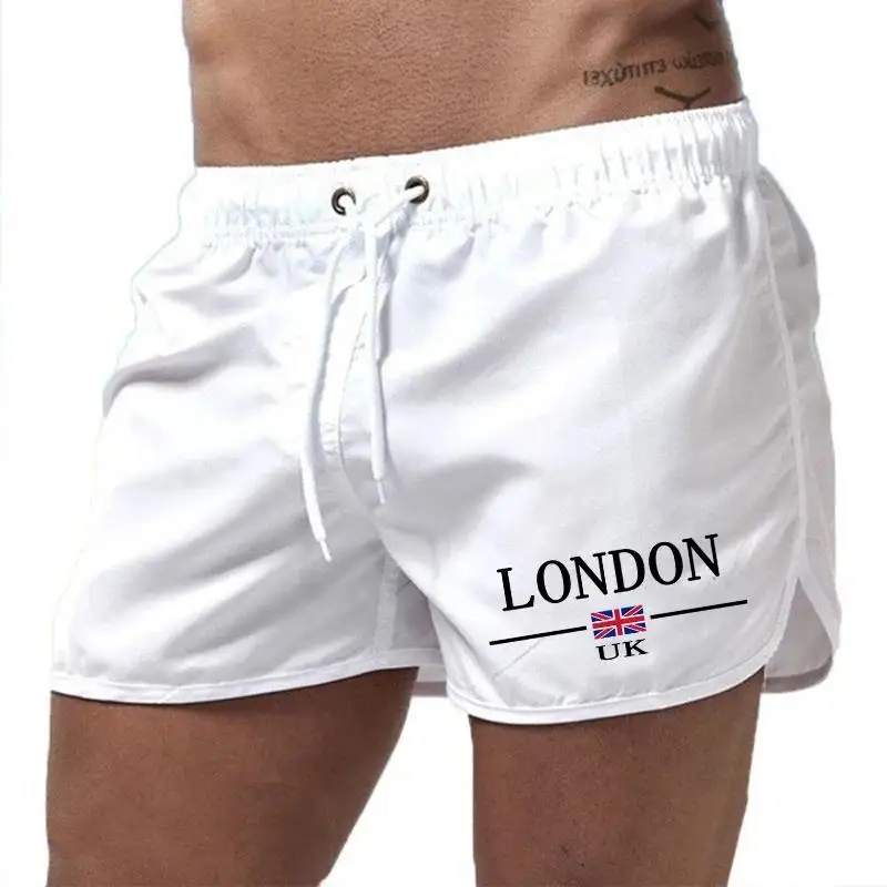 New Fashion Casual Quick Drying Men's Swimming Shorts Beach Trunks Summer Homme Surf Ventilate Drawstring Daily Sports Gym Pants