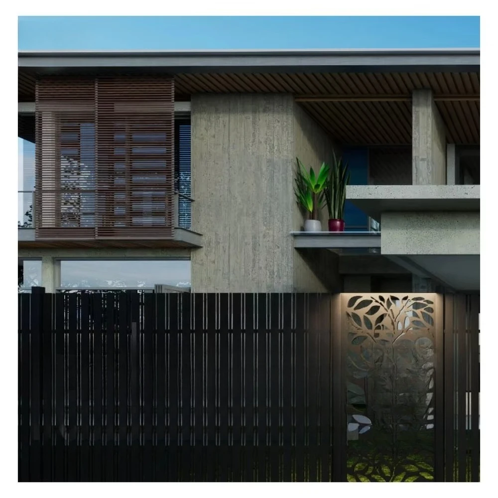 Fence Panels Aluminium Newly Design Fence Supplier Modern Slat System Ornament Batten Composite Garden Buildings