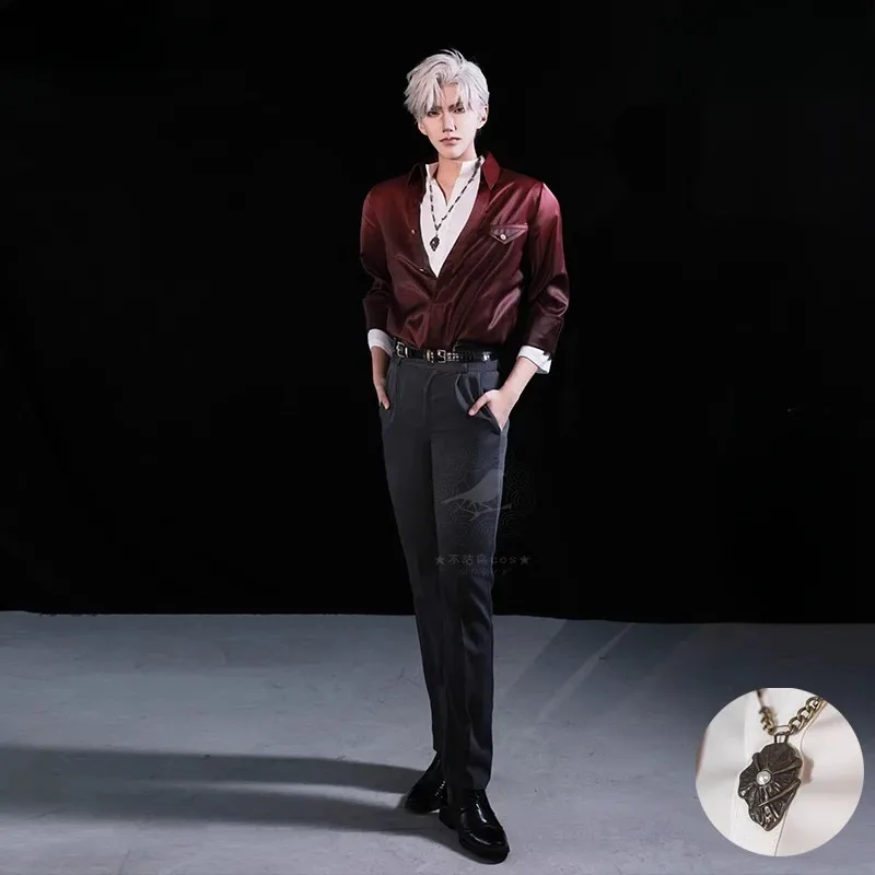 

Sylus Game Love And Deep Space Cosplay Costume Props Uniform Suit Qinche Shirt Pants Pendant Necklace Halloween Party Outfits