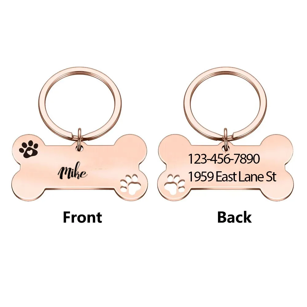 

1 pc cool Adefebia font Custom Name Laser Engraving Dog Tag Dog ID Collars Personalized Pet ID Tag For Dog