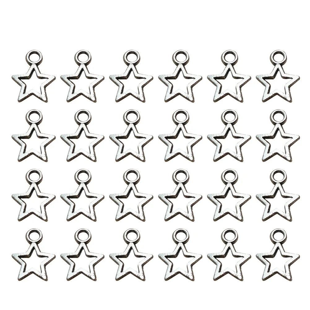 

100 Pcs Stars Alloy Pendant Charm Simple Unique Shape DIY Jewelry Making Necklace Bracelet Earrings Accessories